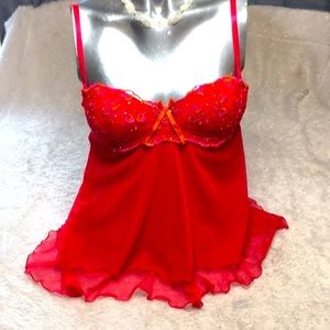 Red lingerie Victoria’s Secret 36B